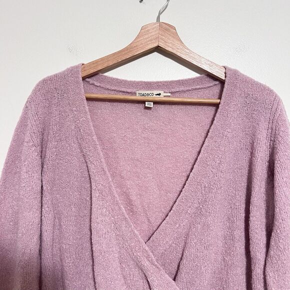 Toad & Co. Wool Blend Cappuccino Boucle Ballet Wrap Sweater Size Small - Picture 3 of 7